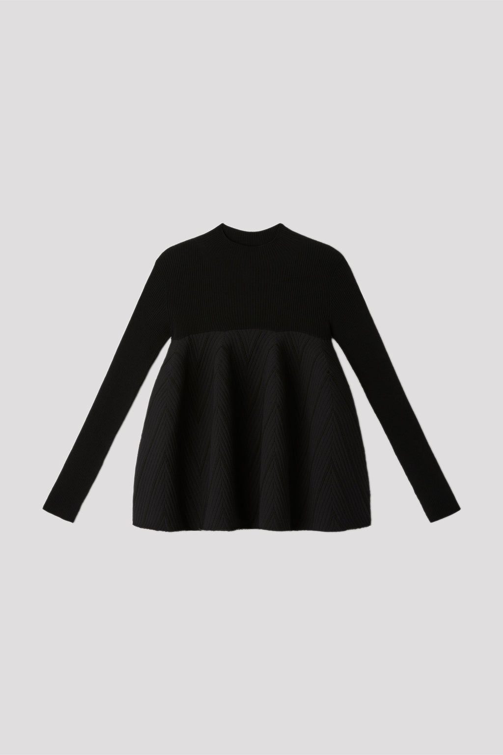 POTTERY HERRINGBONE LONG SLEEVE BUST FLARE TOP