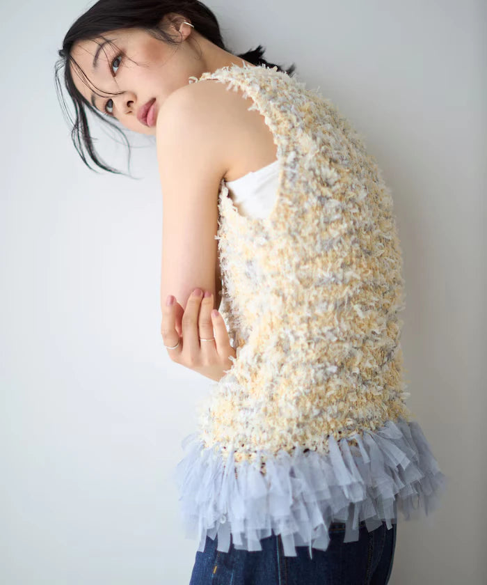 2WAY Fringe Hem Knit Vest