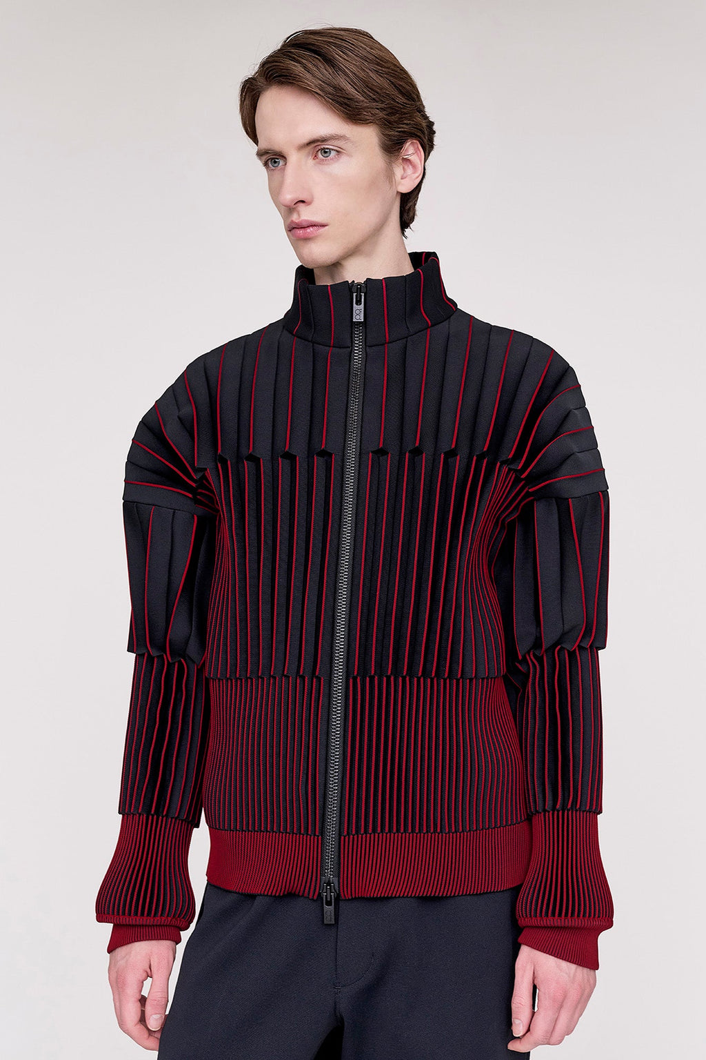 ACCORDION STAND-UP COLLAR BLOUSON