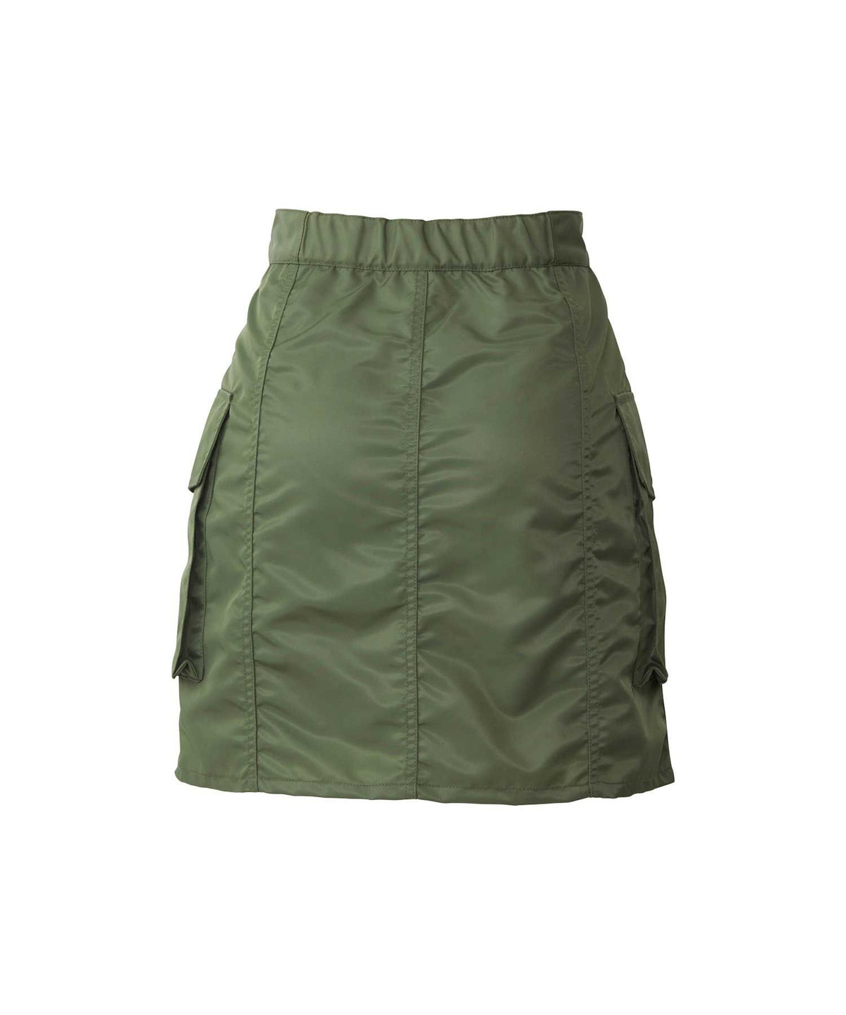 Front Zip Nylon Mini Skirt