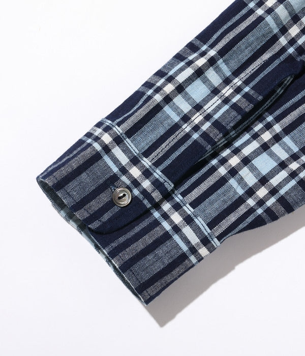 FICTION ROMANCE 7.9oz. INDIGO CHECK WORK SHIRT