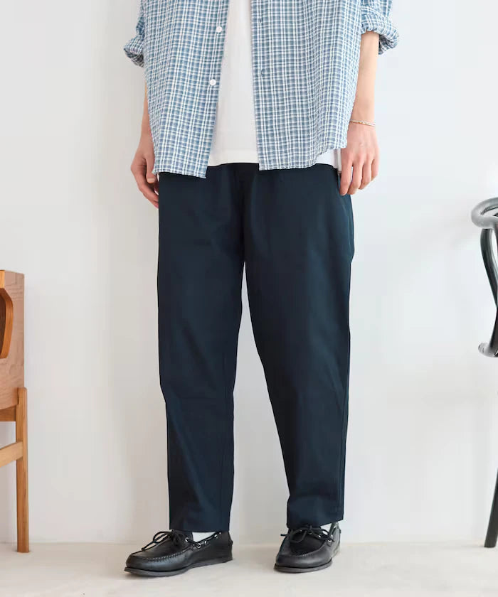 Wide Silhouette Drawstring Chino Pants / Tapered Silhouette Easy Chino Pants