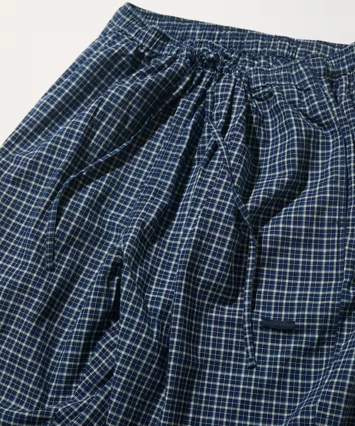 Indigo Madras Check Cropped Easy Pant