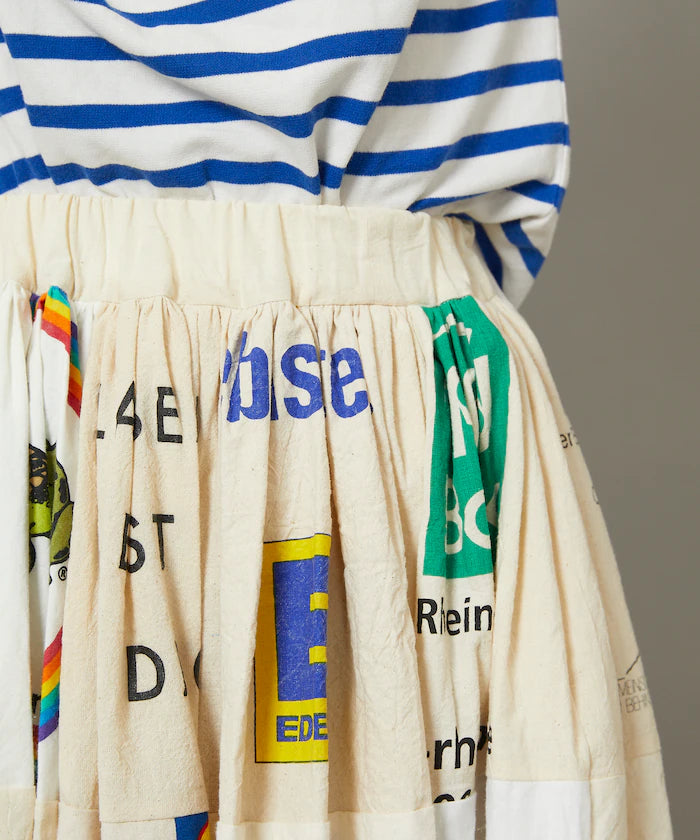 Vintage European Eco Bag Remake Skirt