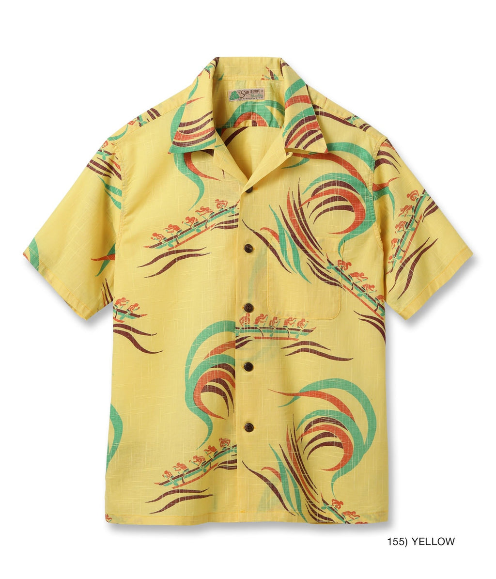 Cotton Linen Slubyarn Hawaiian Shirt “Hawaiian Paddle”