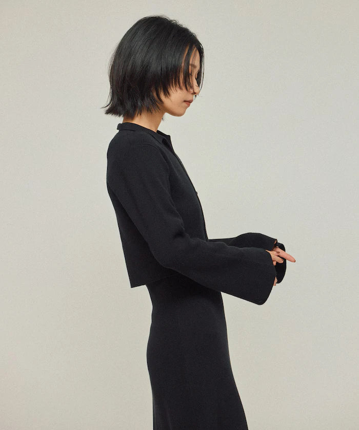 Functional Fabric Silk Blend Knit Ensemble Dress / Anti-Pill / Machine Washable