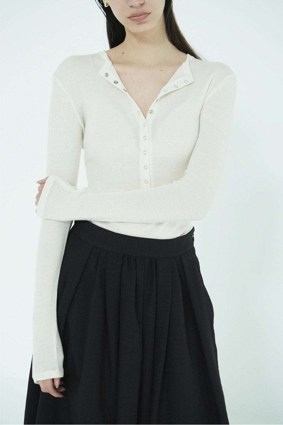 HENLEY NECK BODYSUIT