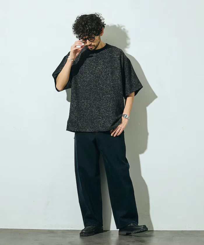 Dry Touch Summer Tweed Short Sleeve Crew Neck