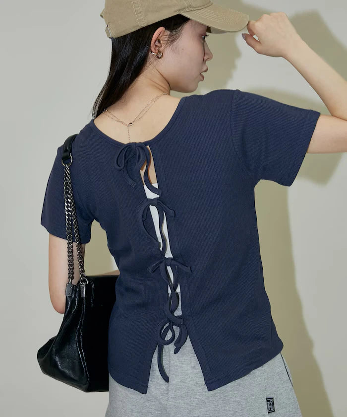 Light Waffle 2WAY Ribbon Cardigan Limited Edition