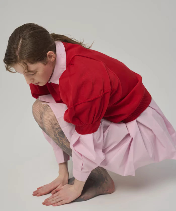 Japan Made Whole Garment Puff Sleeve Top