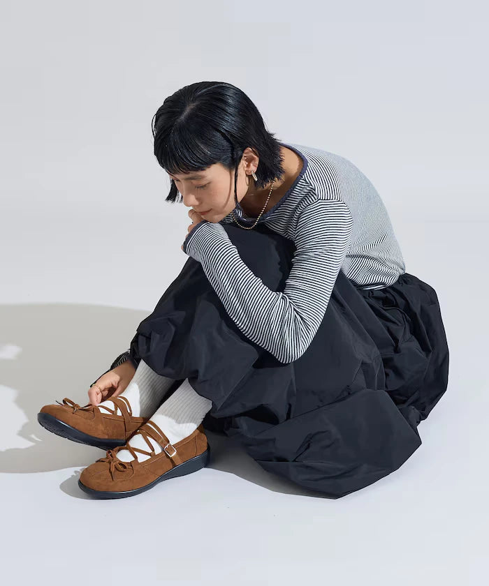 Lace-up ballet shoes