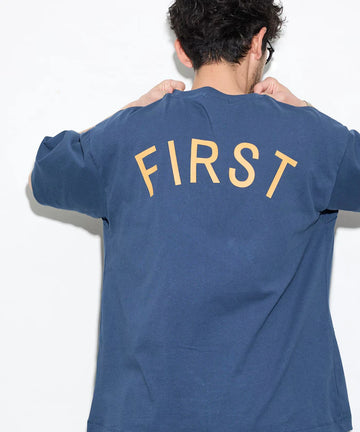 6 oz Front Logo Embroidered Crew Neck T-Shirt / Back Print T-Shirt PRINT ROUND FIRST