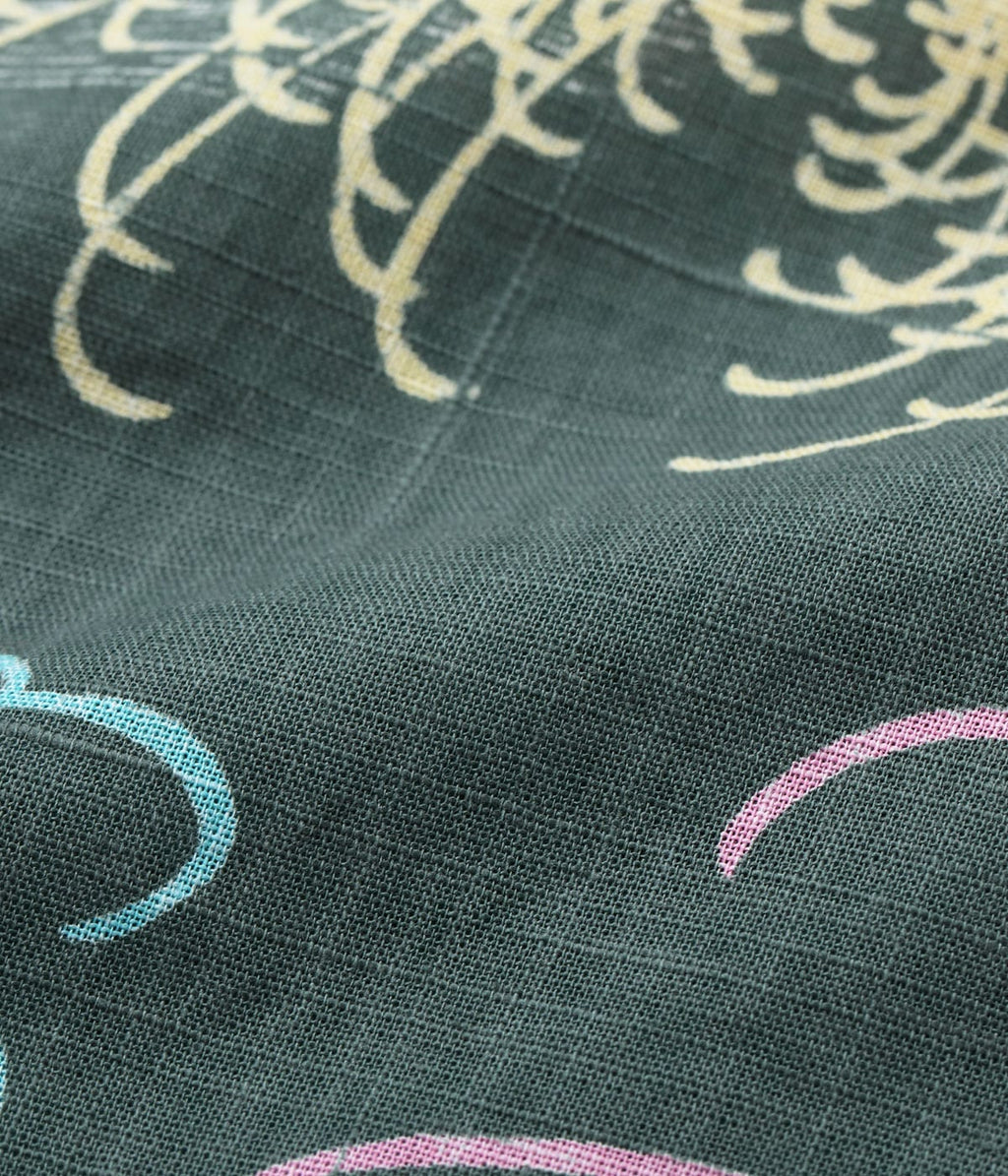 Cotton Linen Slubyarn Hawaiian Shirt 'Chrysanthemum'