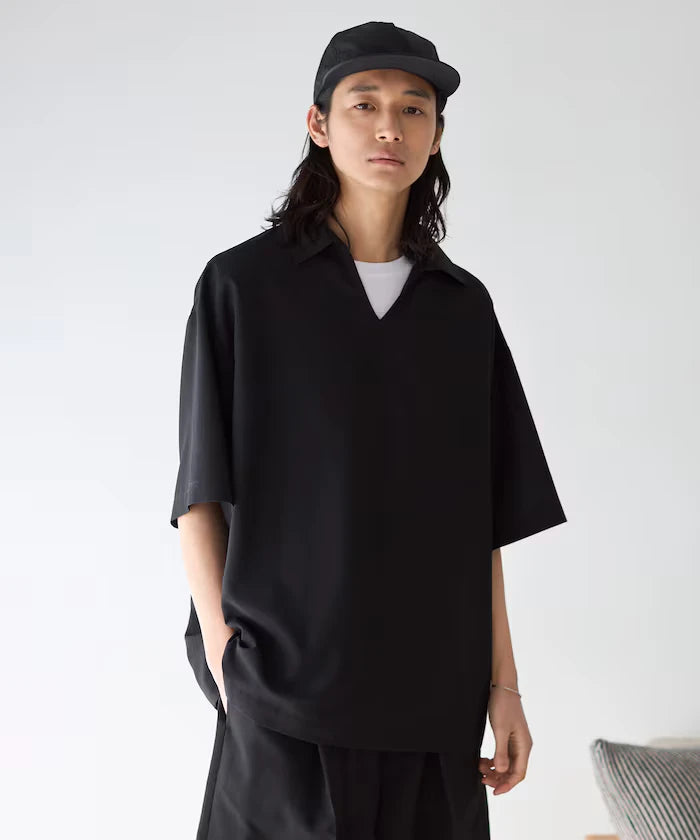 Functional Fabric Pullover Short Sleeve Shirt Set 3-piece Set / Washable / UV Cut / Quick Dry / Cool Touch