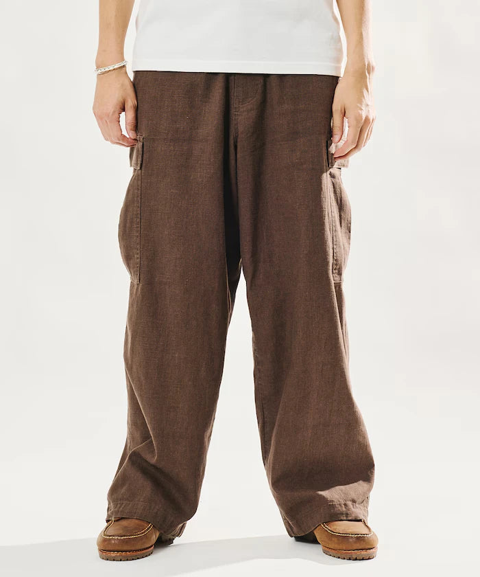 LINEN COTTON EASY CARGO PANTS 【Compatible with Set-Up】