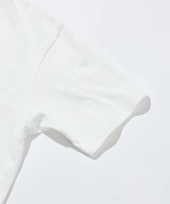 Sheer Knit Polo Shirt & Cotton T-Shirt Layered Set