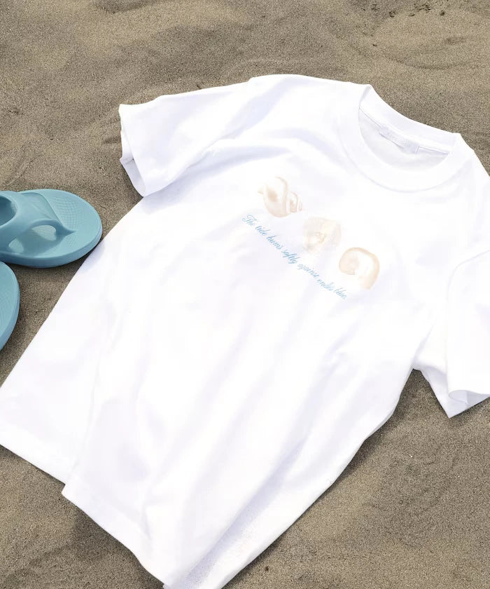 Comfortable Shell Print Crew Neck T-Shirt