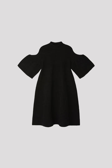POTTERY VELVET SHORT BELL SLEEVE FLARE MINI DRESS