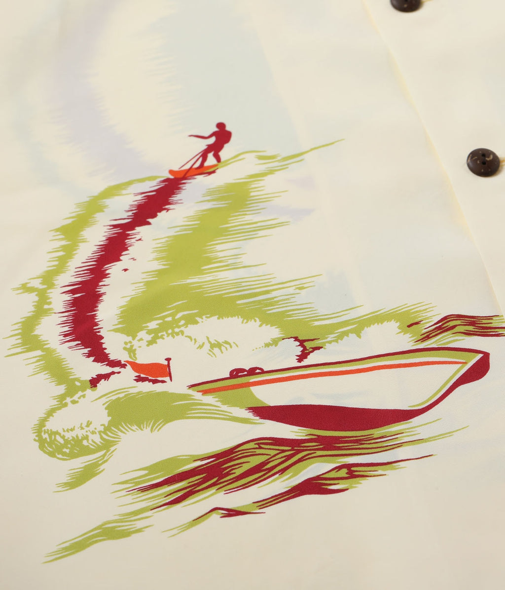Rayon Hawaiian Shirt "Water Skiing"
