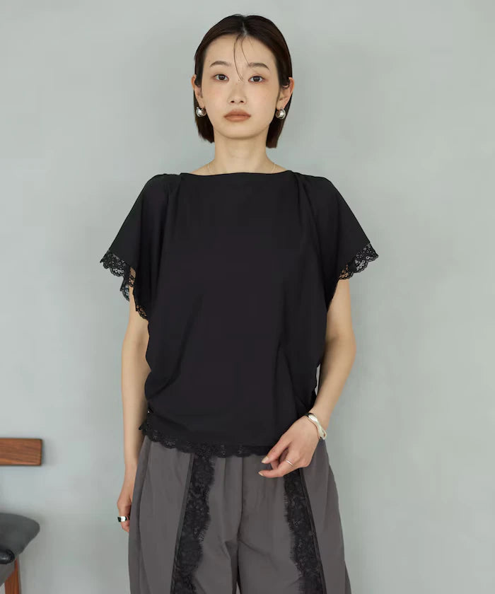Handkerchief Sleeve Shirring Blouse