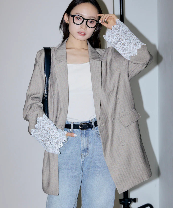Lace Cuff Tailored Jacket