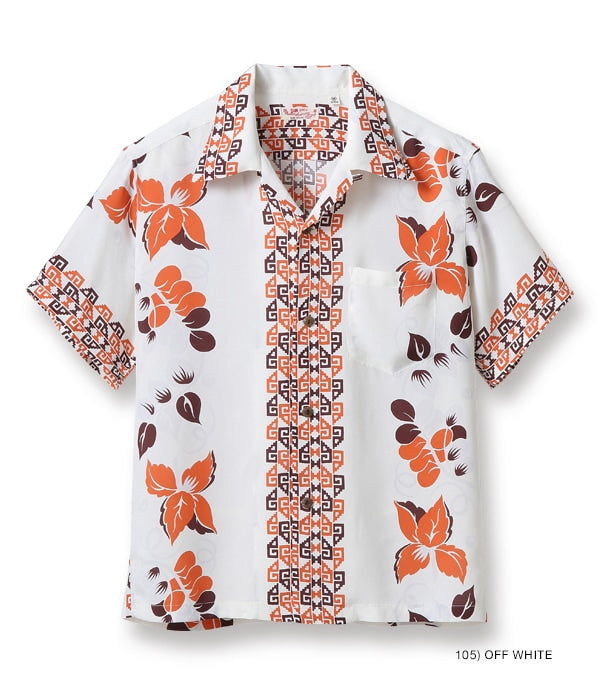 RAYON HAWAIIAN SHIRT “POLYNESIAN BORDER”
