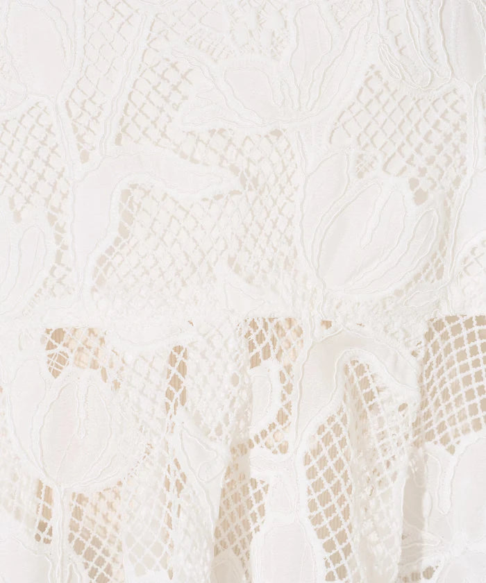 Flower Motif Batten Lace Iris Hem Camisole Top 【Limited Edition】