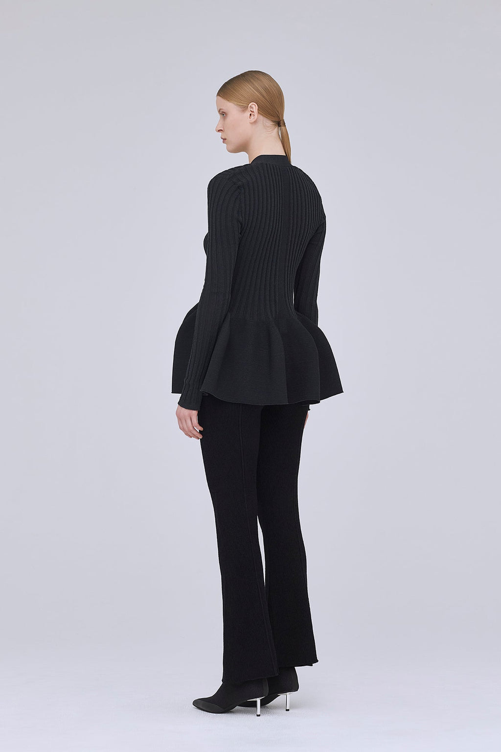 PORTRAIT VELVET TIGHT FLARE PANTS