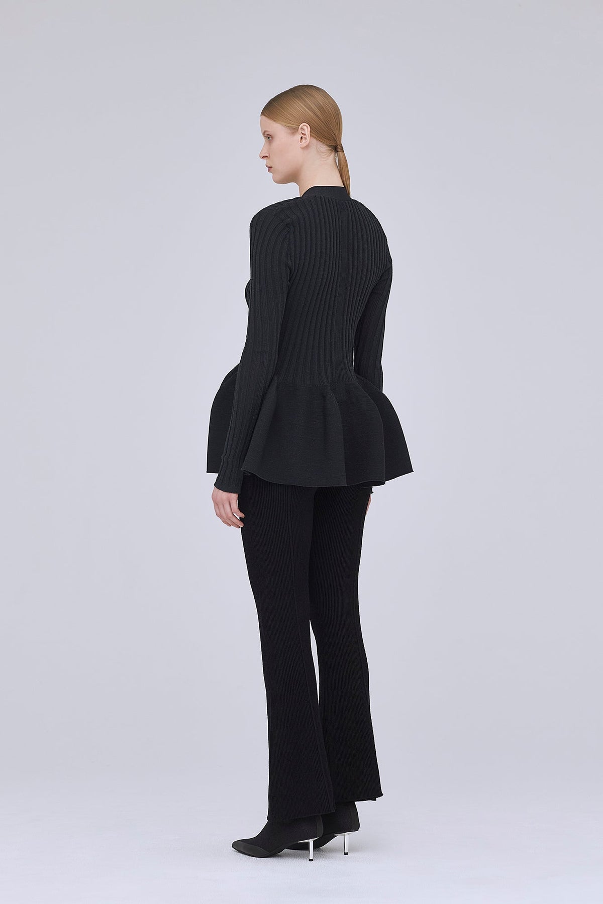 PORTRAIT VELVET TIGHT FLARE PANTS