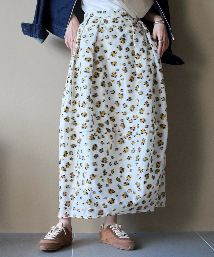 Flower Sheer Jacquard Cocoon Skirt