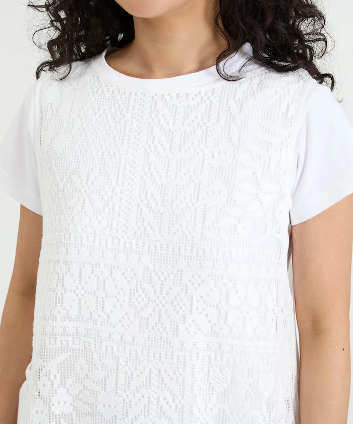 2WAY Lace Tiered Sleeveless Dress