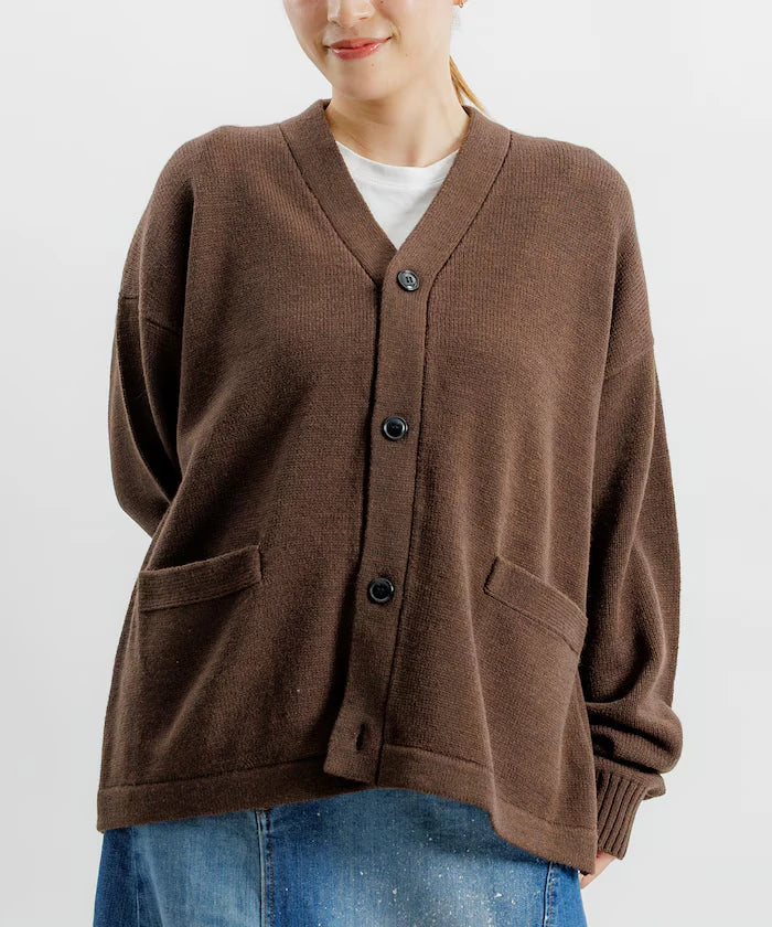 Relaxed Fit Easy Care Washable V-Neck Cardigan