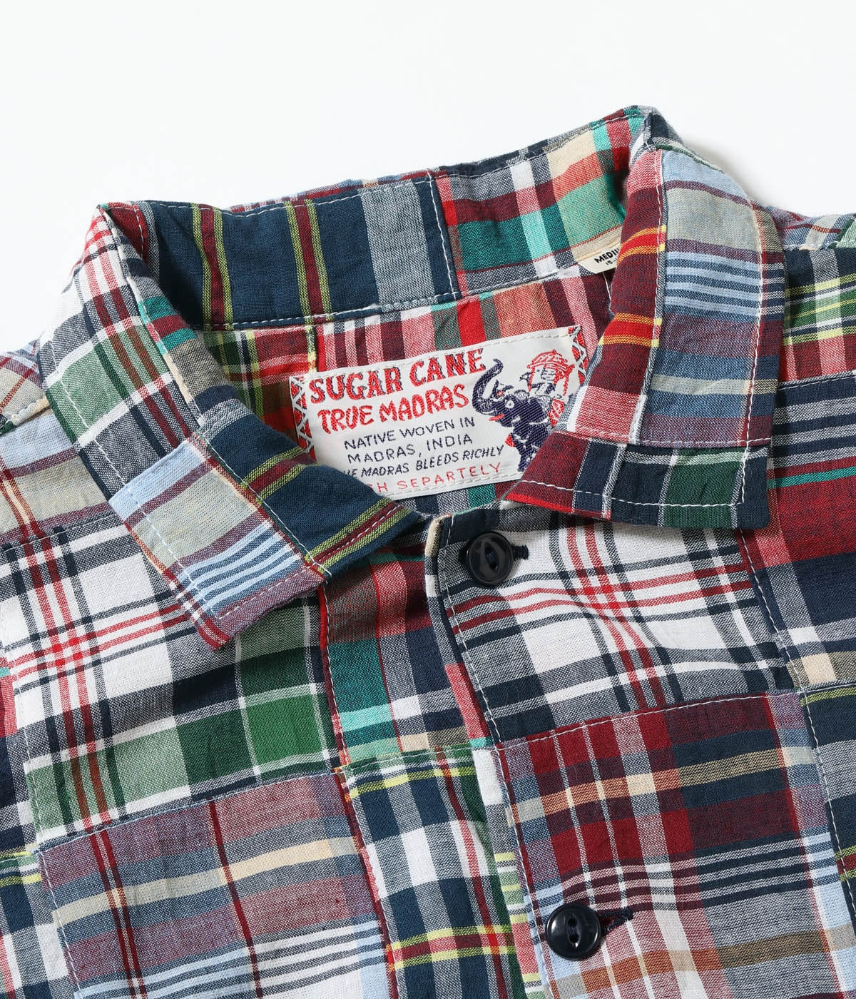 Madras Check Patchwork Open Shirt