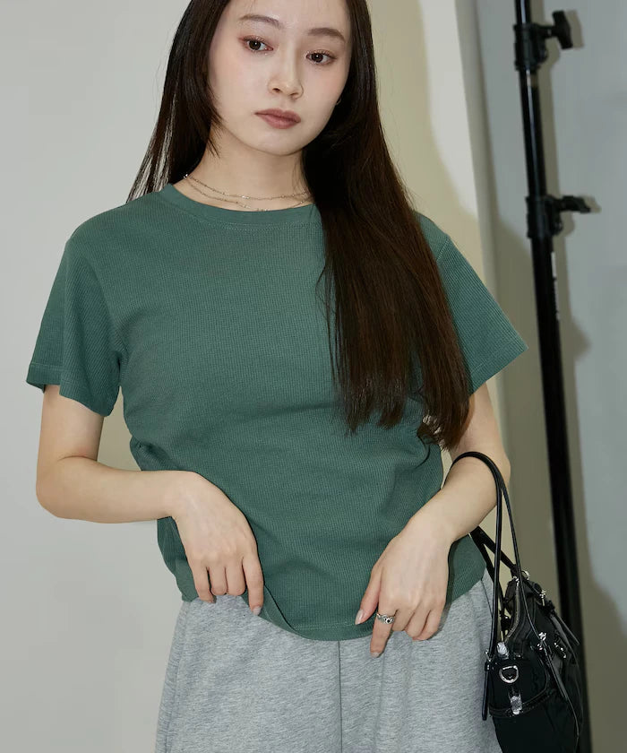 Light Waffle Waist Shirring T-Shirt Limited Edition