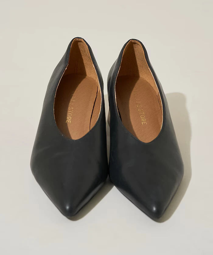 Leather Wedge Sole Pumps