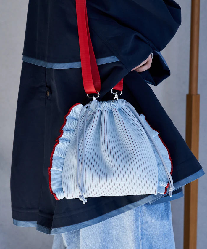 Multiway Color Knit Frill Shoulder Bag