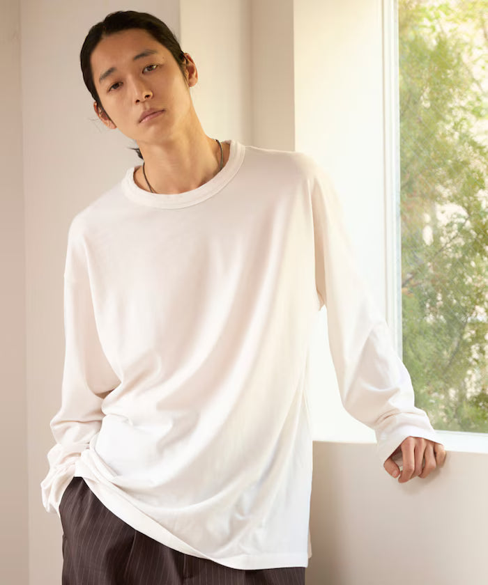 SUPER MERINO WOOL×INKEEP Crew Neck Long Sleeve T-Shirt