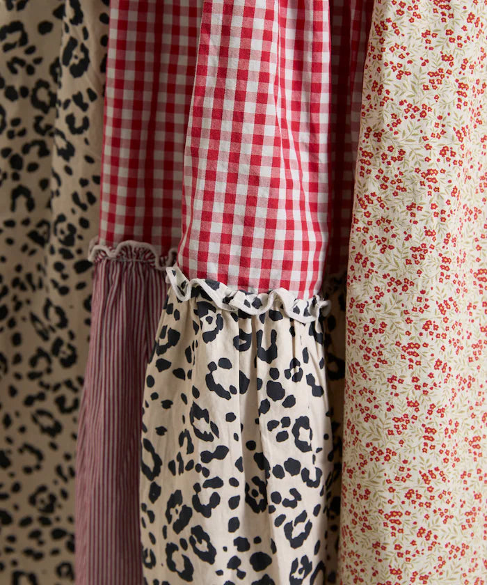 Flower & Check Docking Skirt