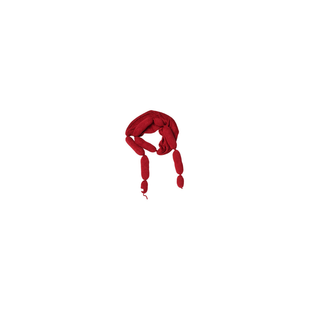 BALLOON DOG KNIT SCARF : RED