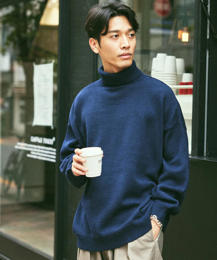 Relaxed Fit Easy Care Washable Turtleneck Knit