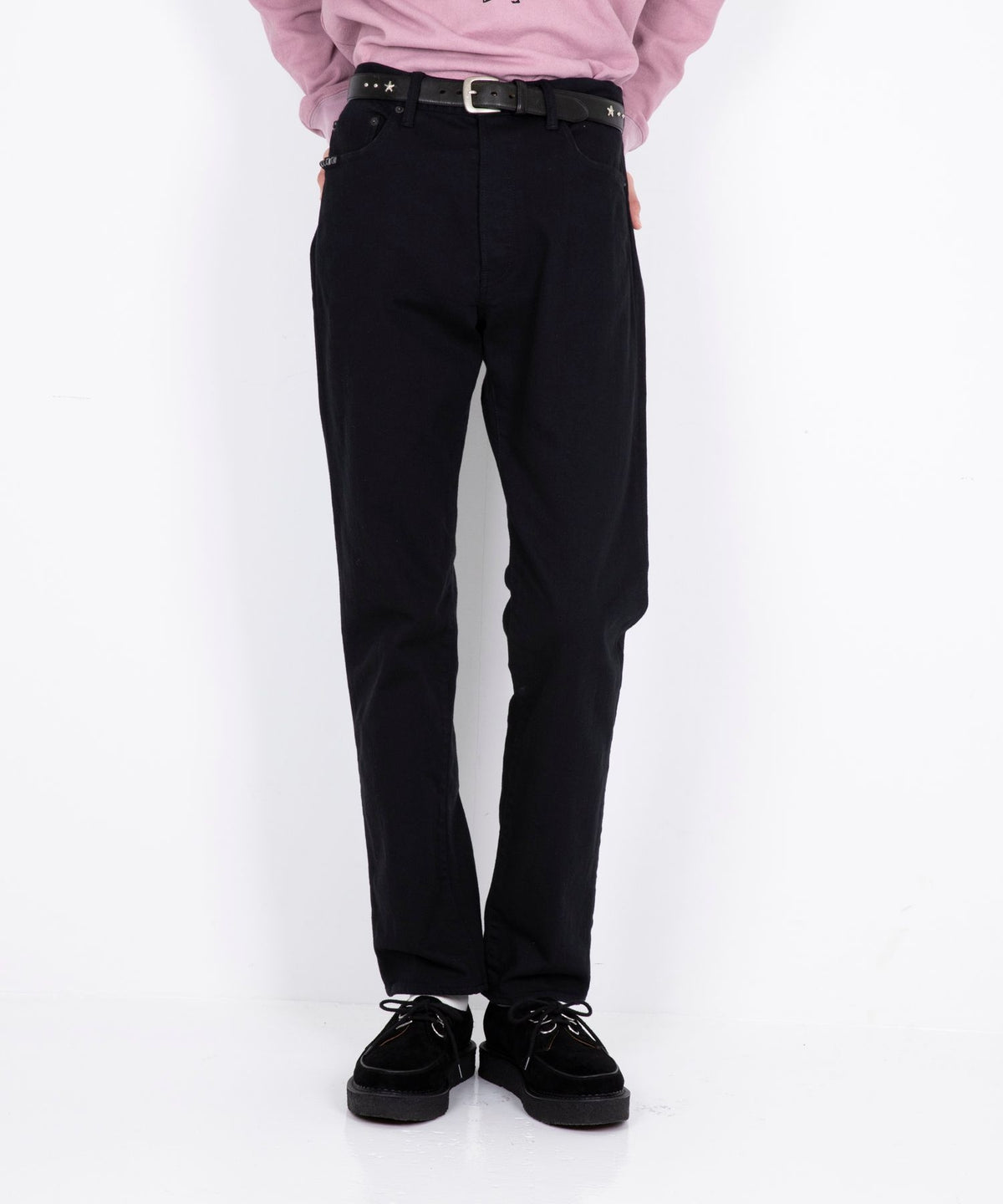 50's XX Black Denim Straight Pants