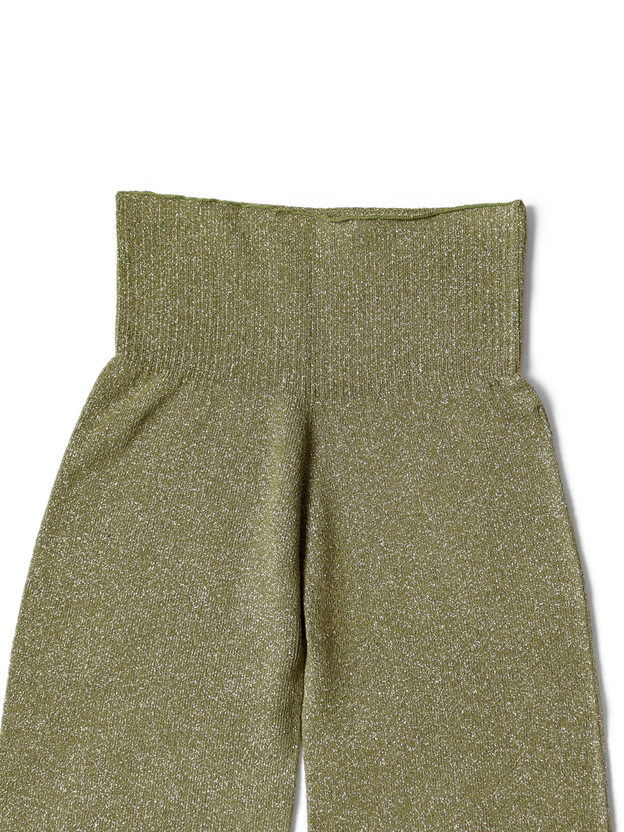 7G Glitter Yarn Slit Flare Leggings