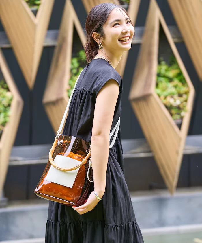 2way Bamboo Handle PVC Bag