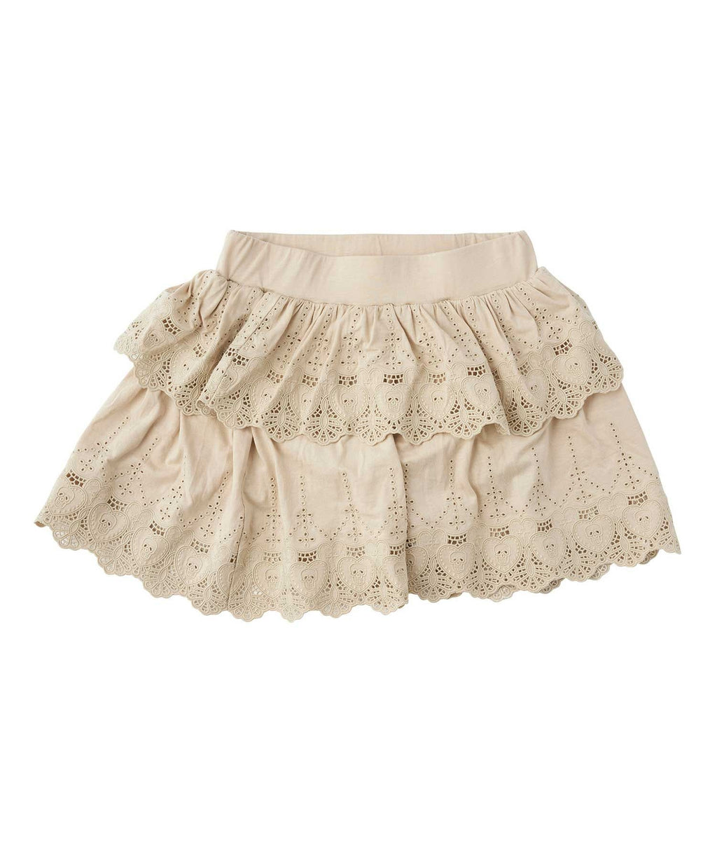 SKULL LACE Scalloped Embroidery Skirt