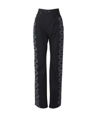Snake Loop Denim Flare Pants