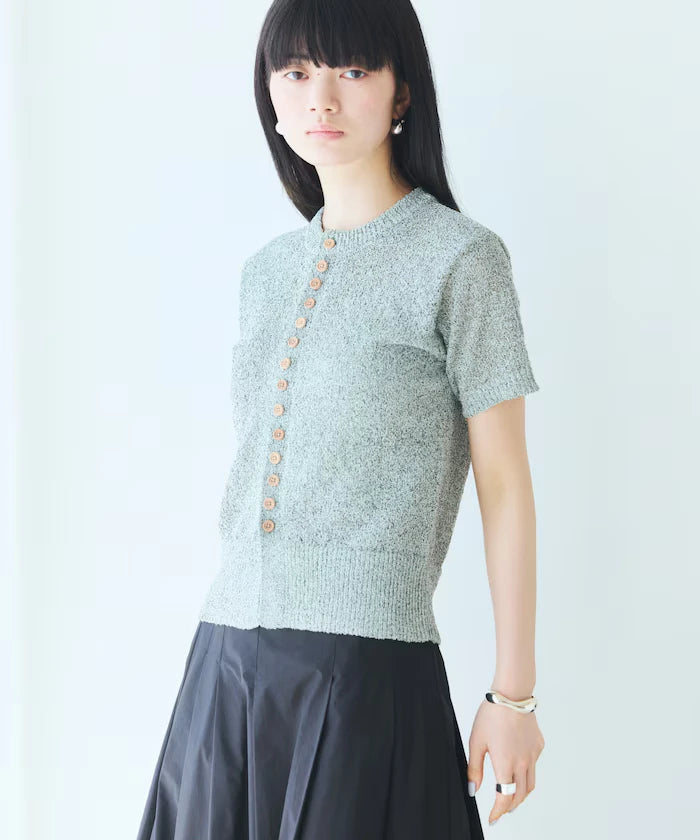Wood Button Boucle Cardigan
