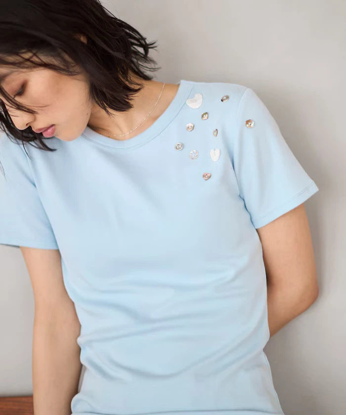 Many Button Cotton Modal Short Sleeve T-Shirt