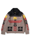 Hand Knit PECKISH Totem Pole ZIP Cardigan