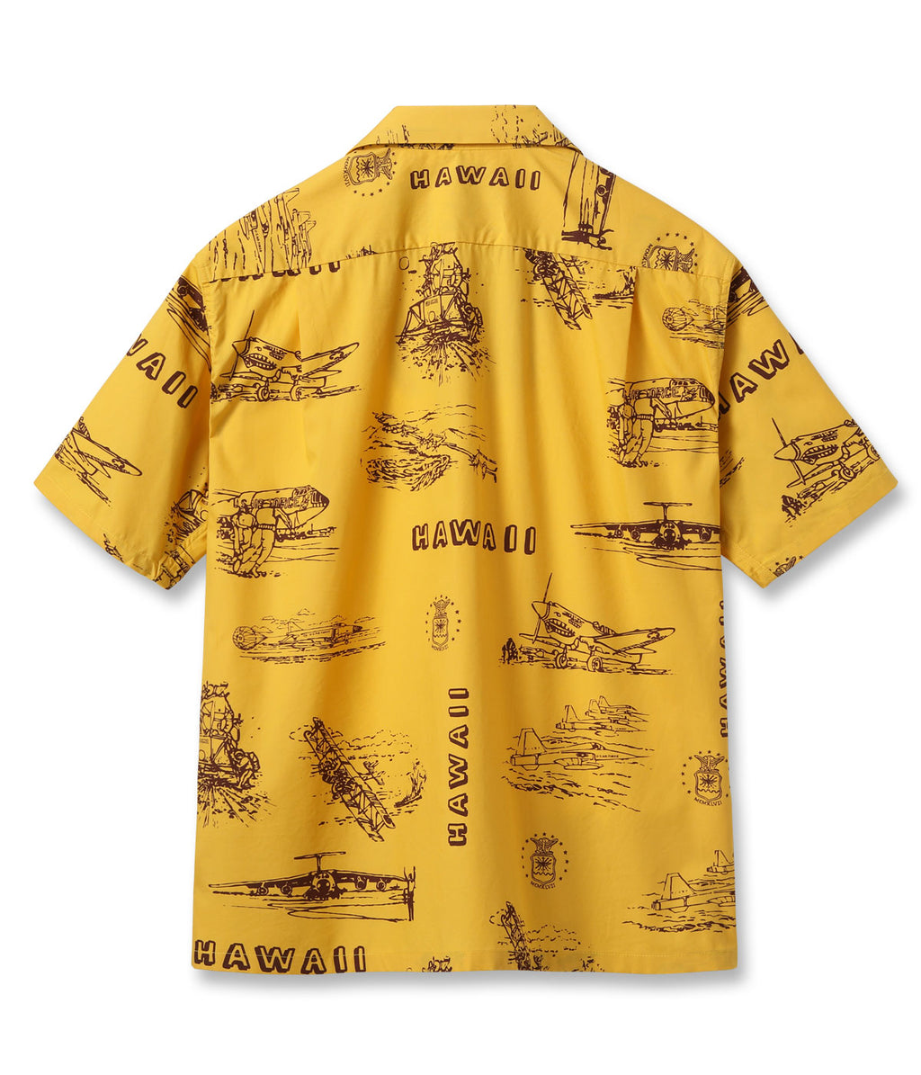 Cotton Broad Hawaiian Shirt "Island Aviation"