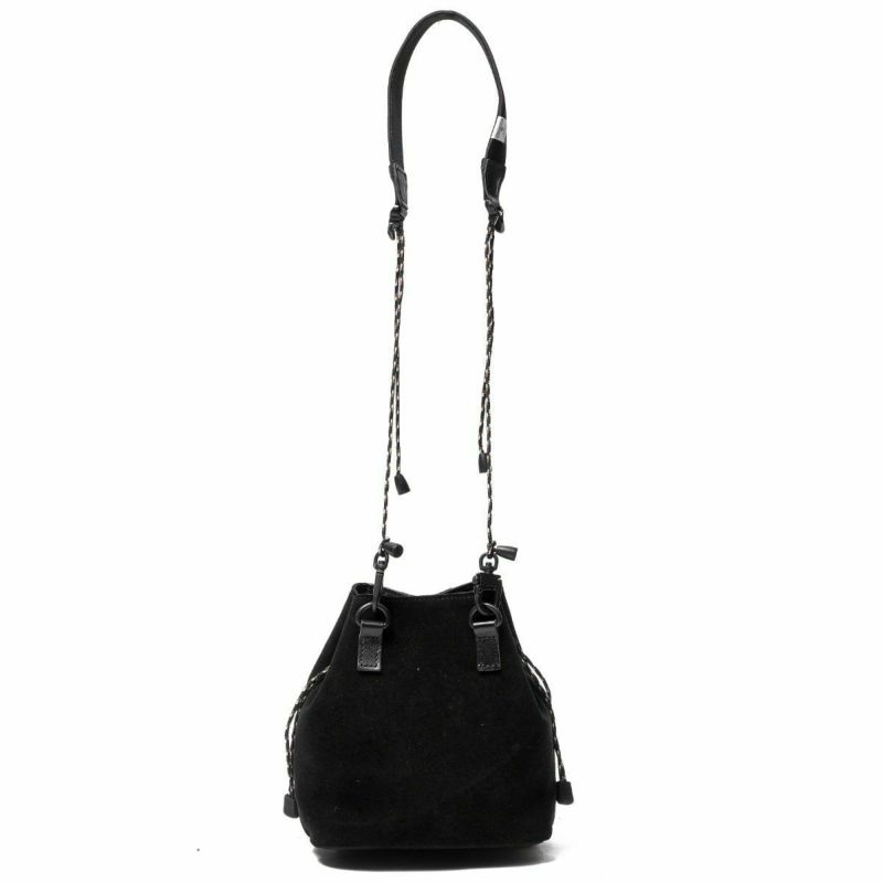 WATER PROOF SUEDE MINI DROW STRING SHOULDER/BLACK